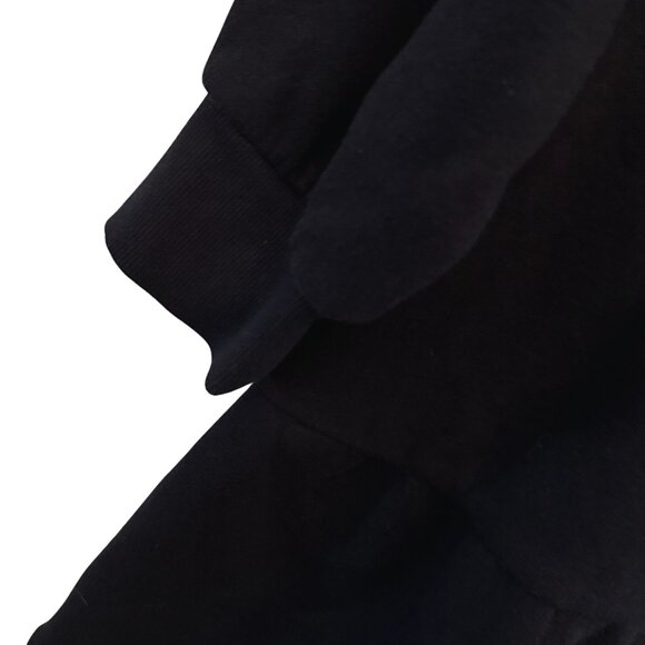 Nine West Black Long Sleeve Sweatshirt Dress with Ruffle - Size Large - Picture 7 of 10